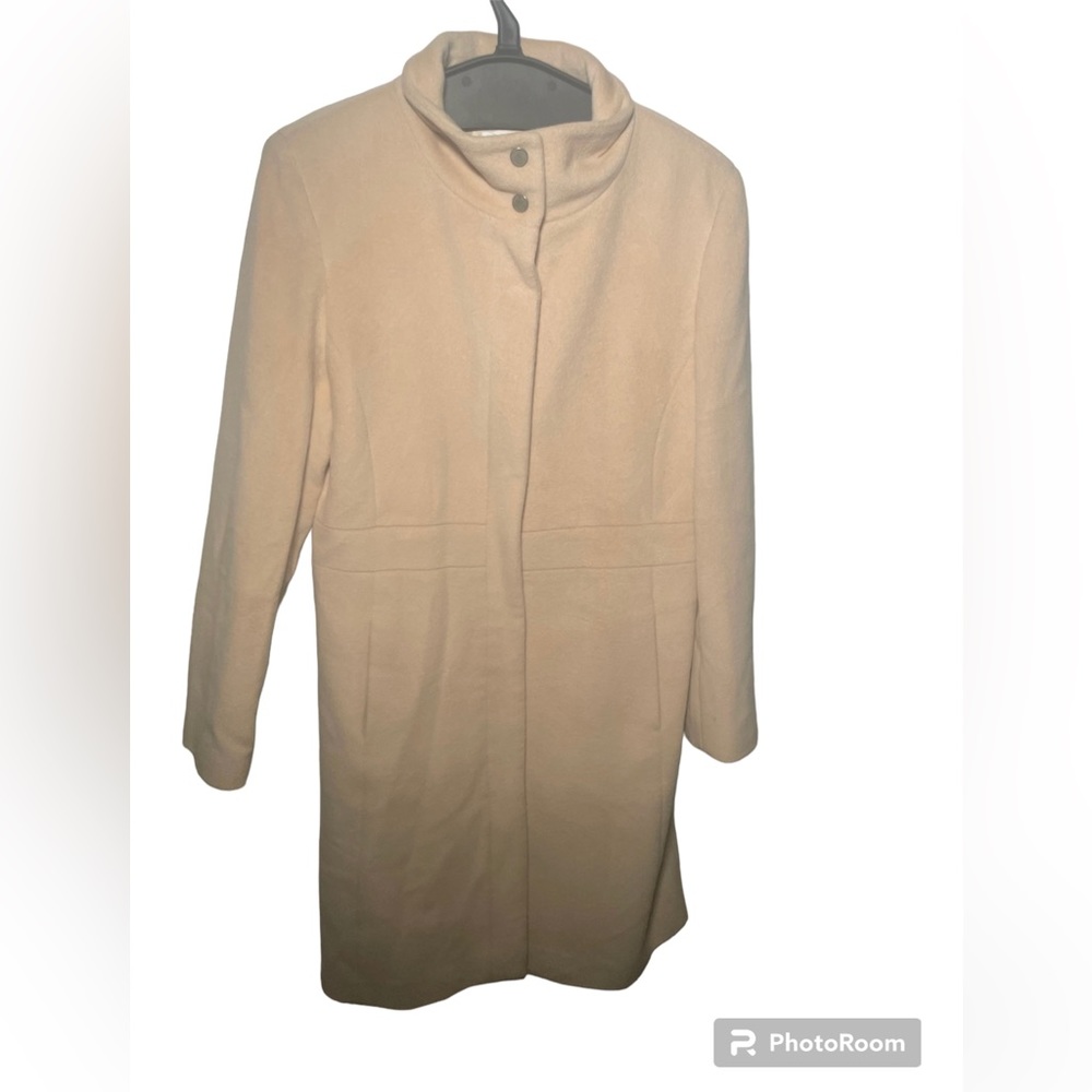 Women’s Calvin Klein Angora/Wool Long Hunter Coat beige / tan size 8